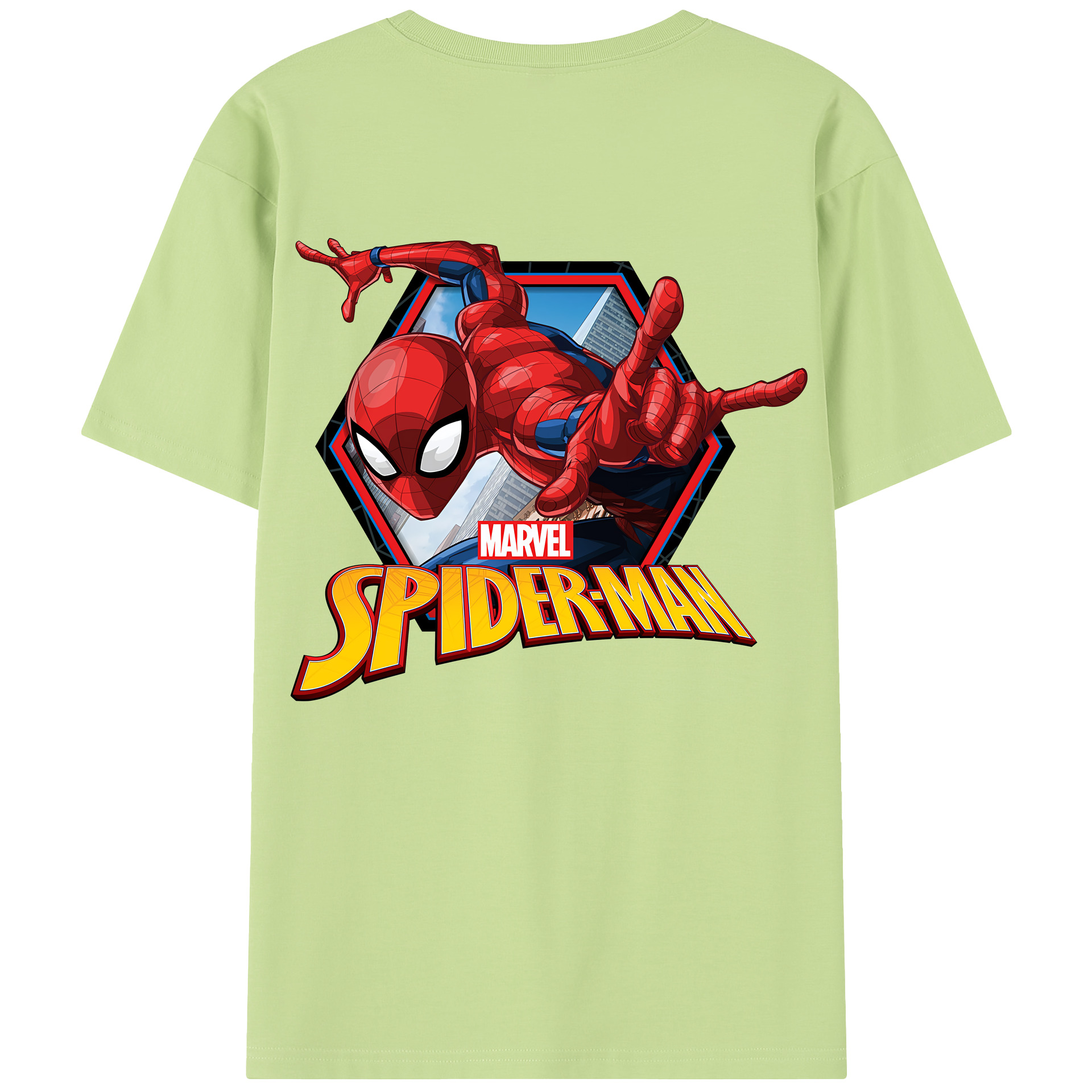 （画像用） Spider Man スパイダーマン 綿100％半袖Tシャツ（背面プリント）